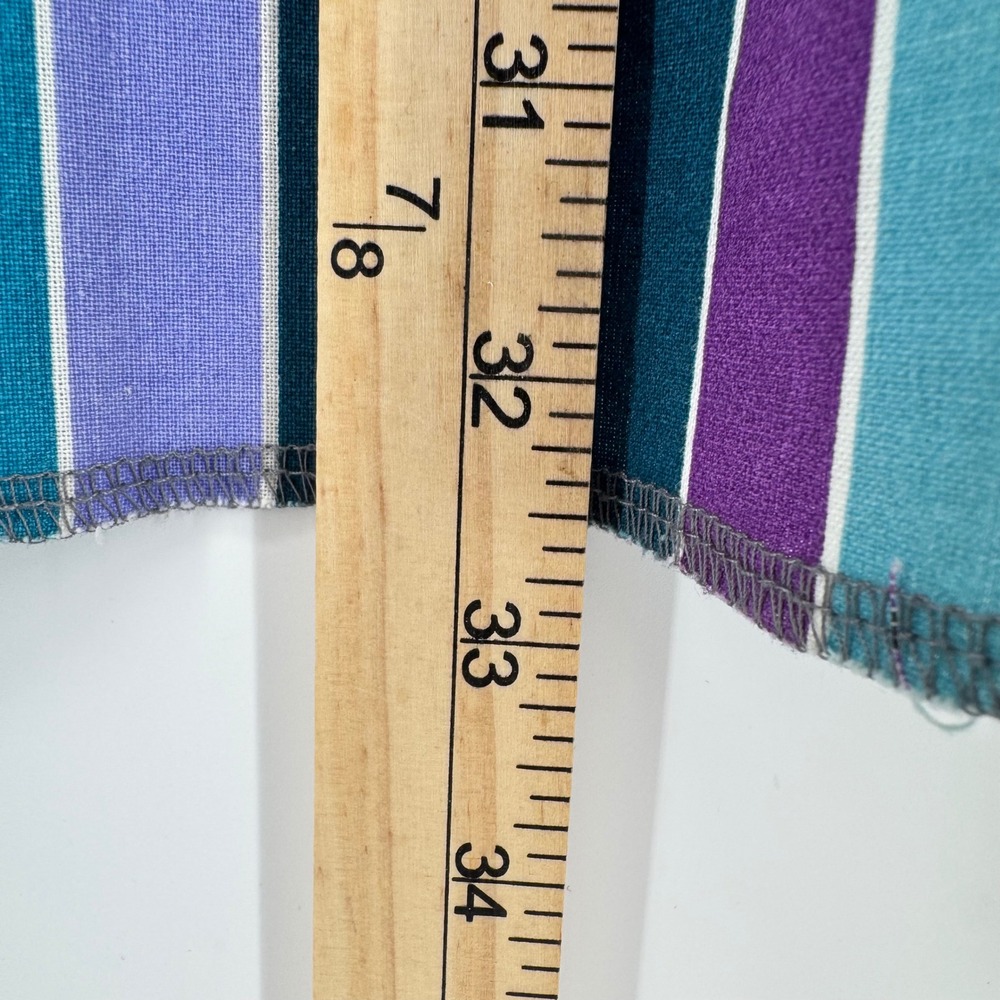 Wrangler Western Brushpopper Shirt Mens 17.5 Teal Purple Striped Cowboy Cut - Picture 9 of 10